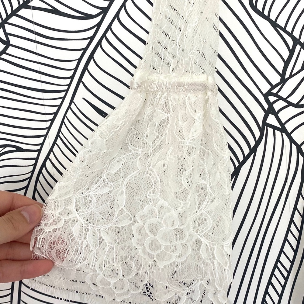 True Decadence White Lace Ruffle Mini Dress - Picture 4 of 7